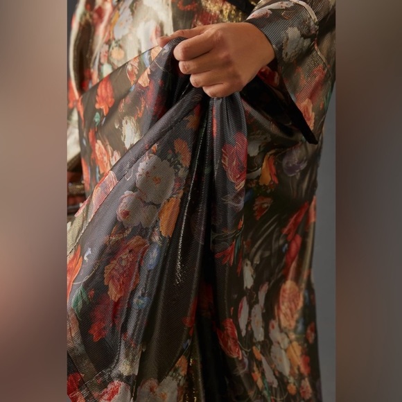 ANTHROPOLOGIE CABALLERO MAXI METALLIC DRESS - Picture 2 of 4